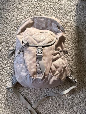 The North Face Electra Floral-Print Beige Backpack